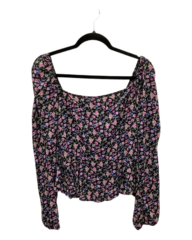 women's long sleeve tops with ethical sourcingTop Long Sleeve By Miami In Floral Print, Size: L