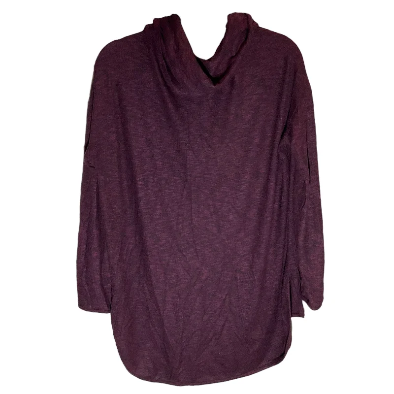 women's long sleeve tops for travelTop Long Sleeve By Caslon In Maroon, Size: Xl