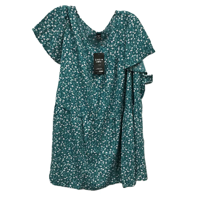 women's T-shirts with ruffle accentsGreen Top Short Sleeve By Shein