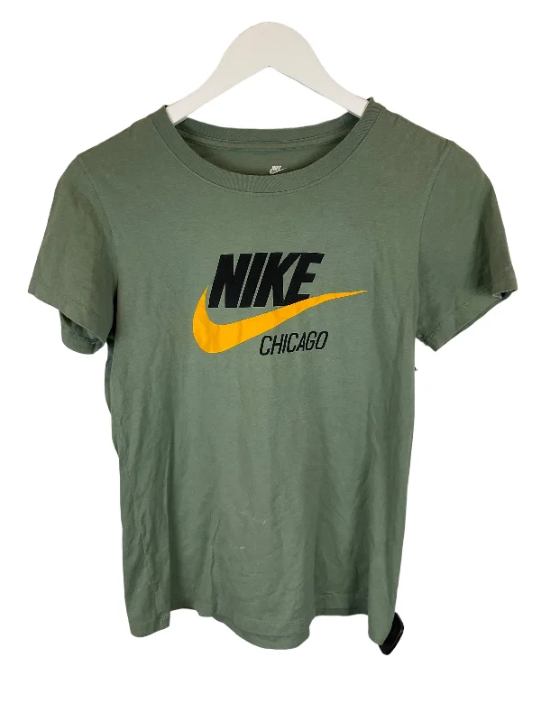 women's T-shirts for music festivalsGreen Top Short Sleeve Nike, Size Xs