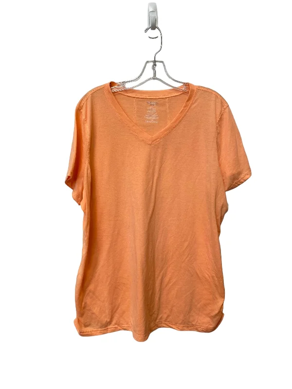 women's T-shirts with exclusive collaborationsOrange Top Short Sleeve Danskin, Size 2x