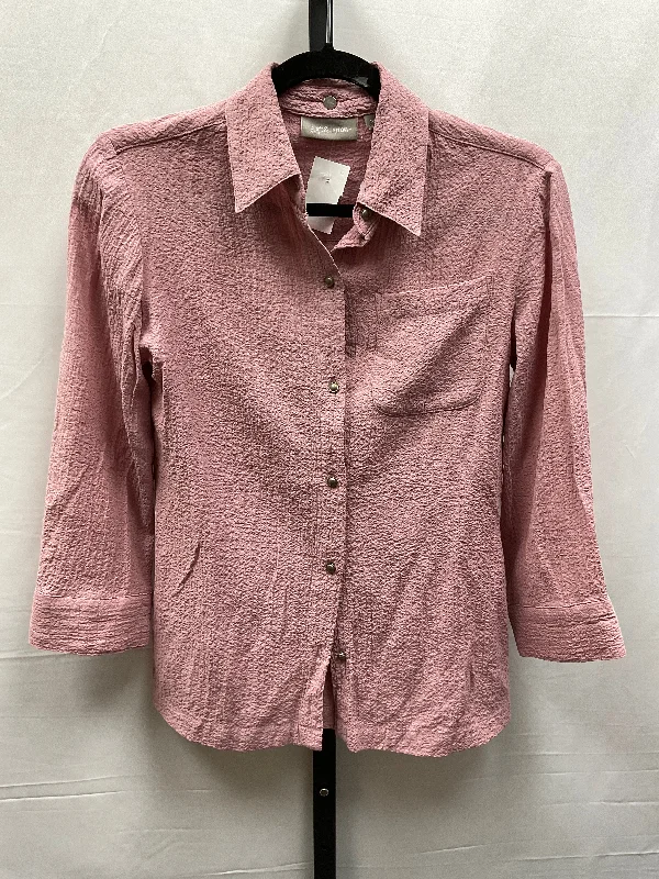 women's long sleeve tops with eco-friendly productionTop Long Sleeve By Croft And Barrow In Pink, Size: Petite   S