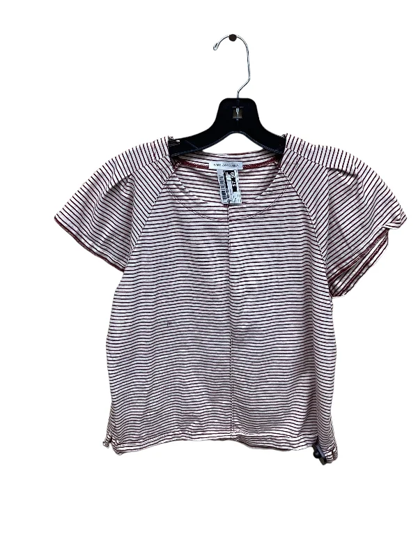 women's T-shirts with cold-shoulder cutsStriped Pattern Top Short Sleeve Free Assembly, Size S