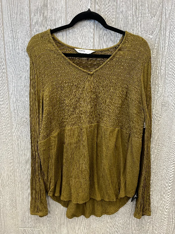 women's long sleeve tops with wrinkle-resistant fabricTop Long Sleeve By Sonoma In Green, Size: Xl