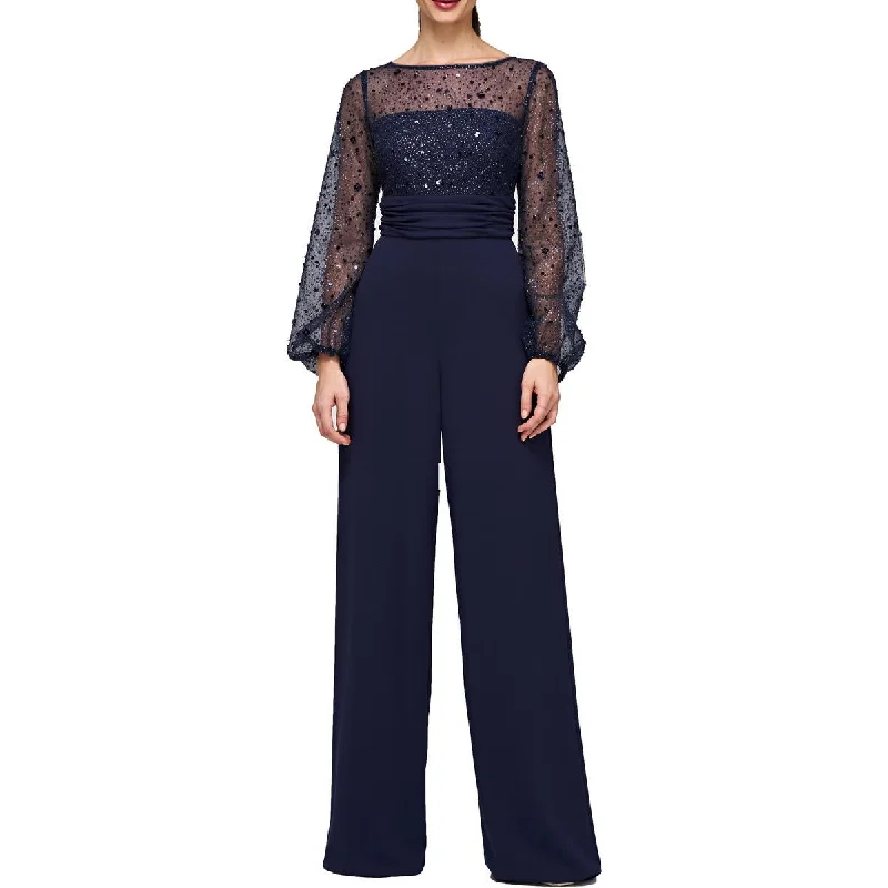 women's fitted jumpsuitsJS Collections Womens Embellished Illusion Jumpsuit