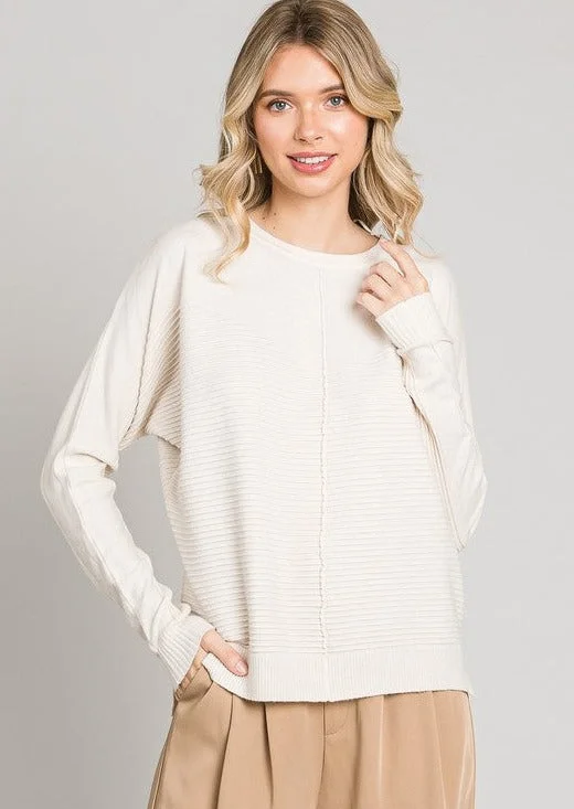 women's tops with spaghetti straps and deep V-necksFrench Vanilla Textured Dolman