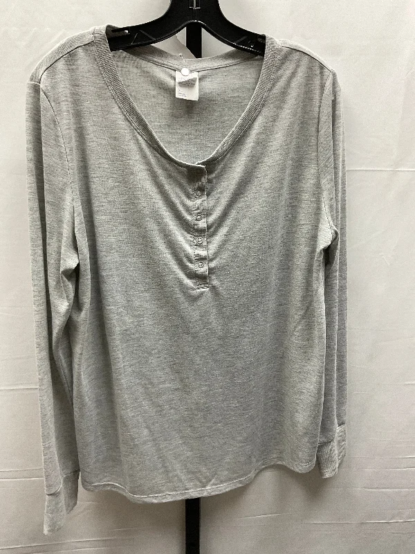 luxury women's long sleeve topsTop Long Sleeve By Stars Above In Grey, Size: Xl