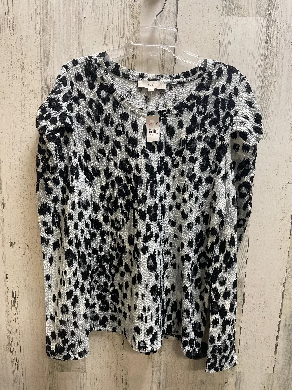 elegant women's long sleeve topsTop Long Sleeve By Loft In Animal Print, Size: Xl