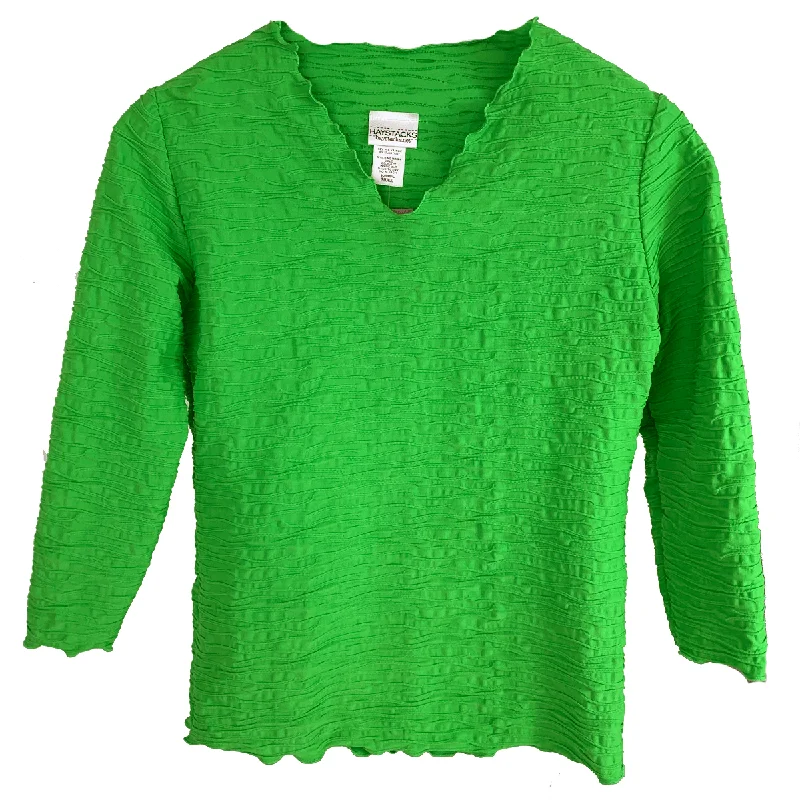 women's tops for casual FridaysClassic Green Crinkle Surreal Top