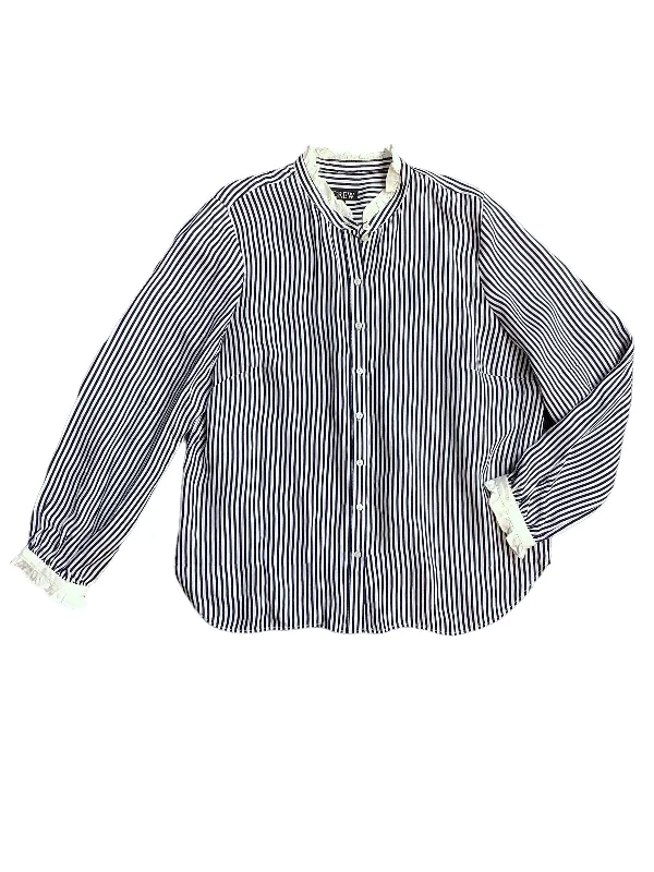 women's long sleeve tops with fleece liningTop Long Sleeve By J. Crew In Striped Pattern, Size: 2x