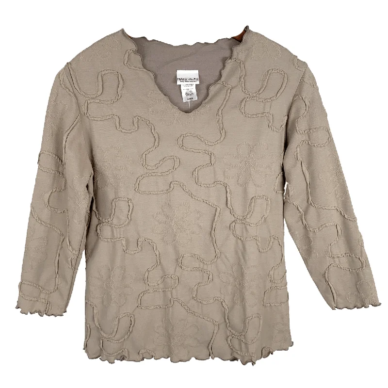 luxury women's topsDesert Taupe Conduit Surreal Textured Top