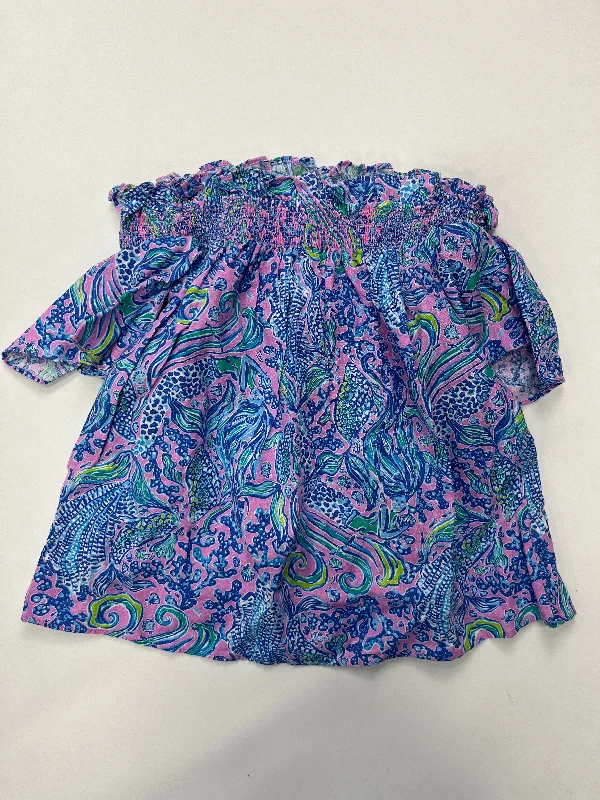 women's T-shirts with appliqué designsMulti-colored Top Short Sleeve Lilly Pulitzer NWT, Size Xs