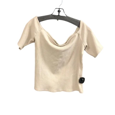 women's T-shirts with faded effectsBeige Top Short Sleeve H&m, Size Xl