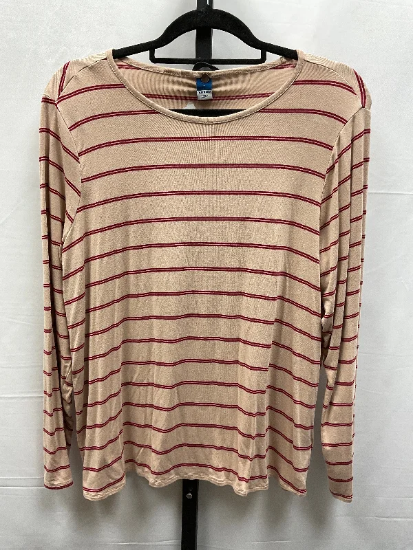 women's long sleeve tops with sustainable fabricTop Long Sleeve By Old Navy In Striped Pattern, Size: L