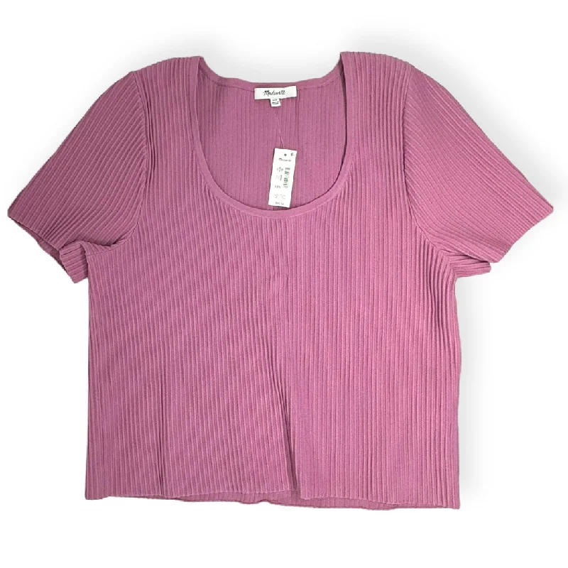 women's T-shirts with moisture-wicking fabricPink Top Short Sleeve Madewell, Size Xxl