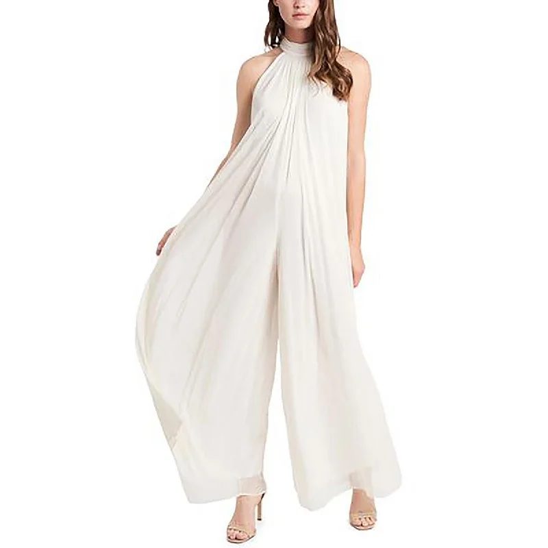 women's ankle-length jumpsuitsMSK Womens Petites Chiffon Glitter Jumpsuit