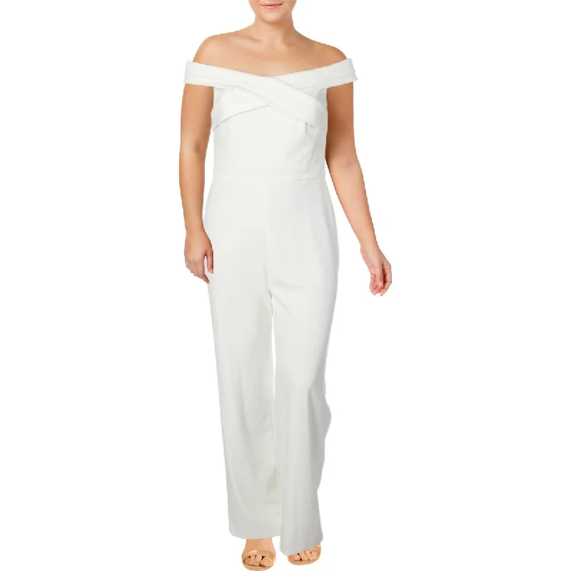 women's jumpsuits for curve-hugging stylesLauren Ralph Lauren Womens Kaiser Off-The-Shoulder Wide Leg Jumpsuit