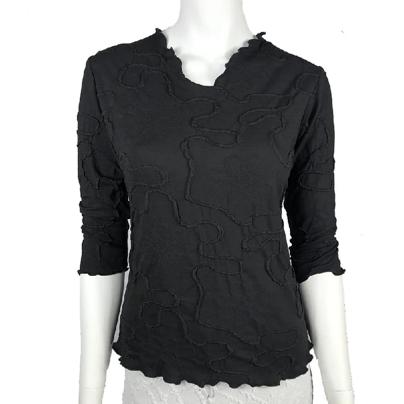 women's tops for those who want to stay on top of the latest fashion trends and wear pieces that are both stylish and on-trendBlack Conduit Surreal Textured Top