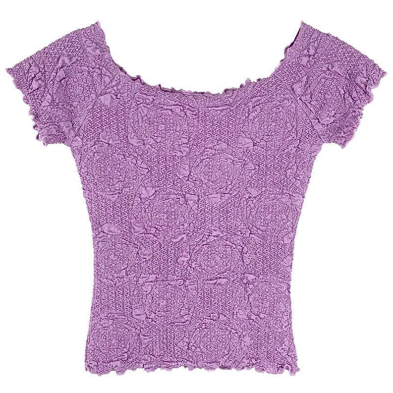 women's tops for those who want to add a pop of color to their outfitsRegal Violet Lyrac Brazilian Textured Ballet Top