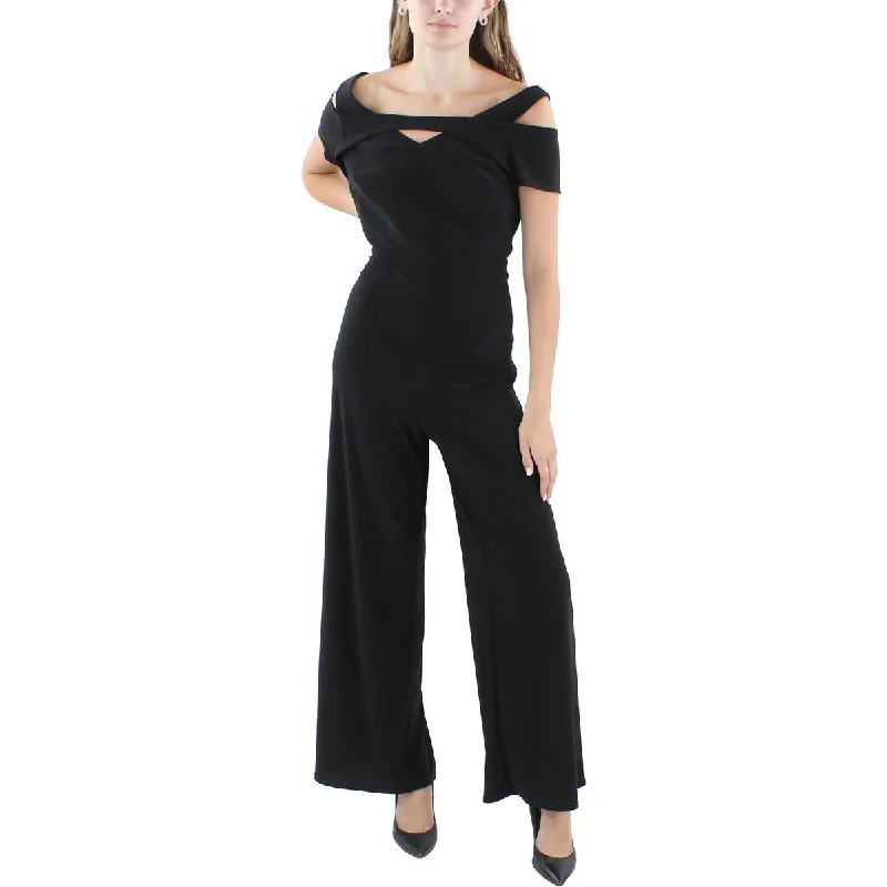 women's jumpsuits for apple-shaped bodiesR&M Richards Womens Petites Solid  Jumpsuit