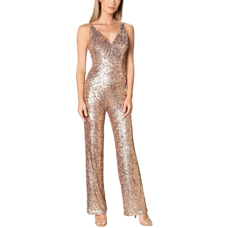 women's glam jumpsuitsDress The Population Womens   V Neck Sequined Jumpsuit