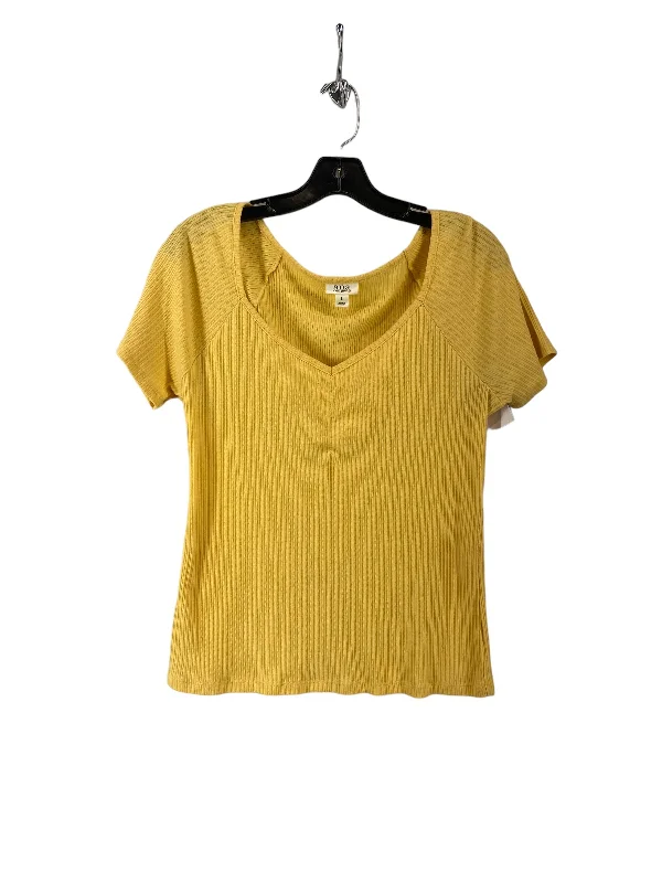 women's T-shirts made of cottonYellow Top Short Sleeve Ana, Size L