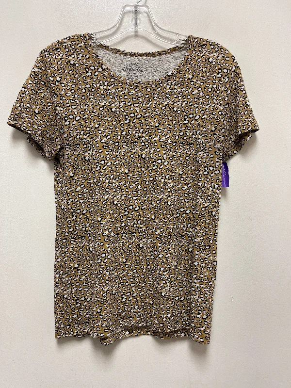 women's T-shirts with bold colorsAnimal Print Top Short Sleeve J. Crew, Size M