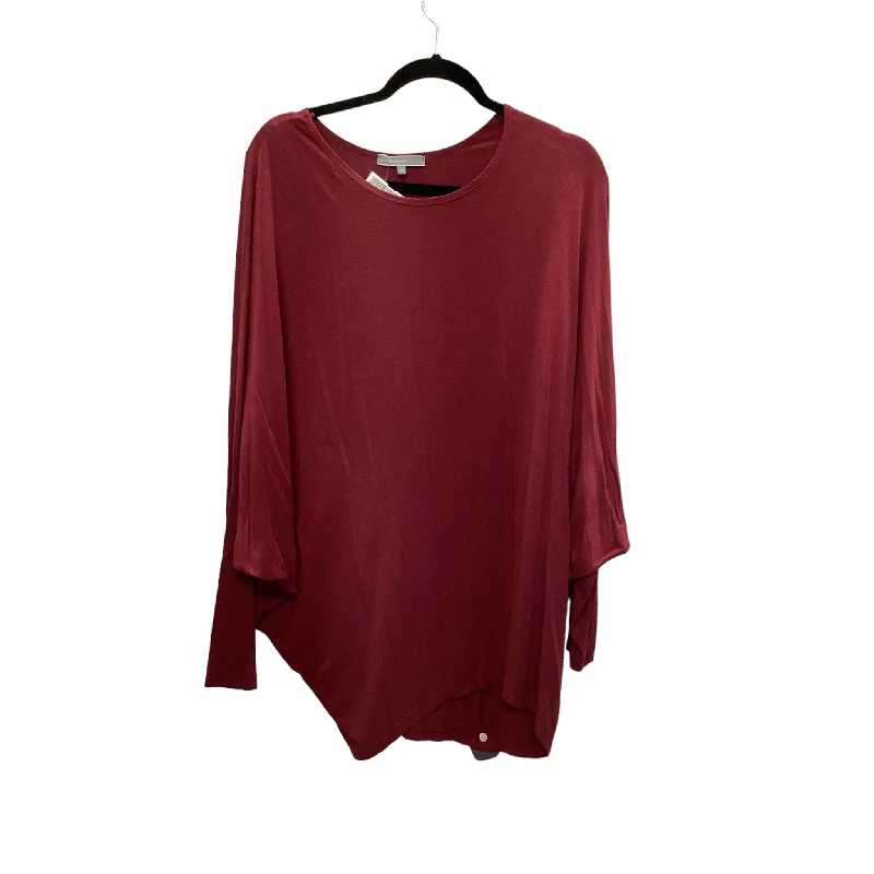 women's long sleeve tops for yoga sessionsTop Long Sleeve Basic By Emmas Closet In Red, Size: M