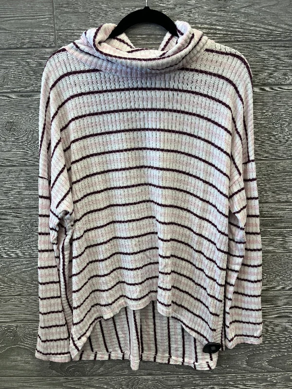 budget-friendly women's long sleeve topsTop Long Sleeve By Time And Tru In Striped Pattern, Size: L