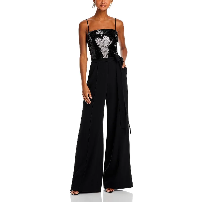 women's jumpsuits made of cottonKobi Halperin Womens Karter Sequined Wide Leg Jumpsuit