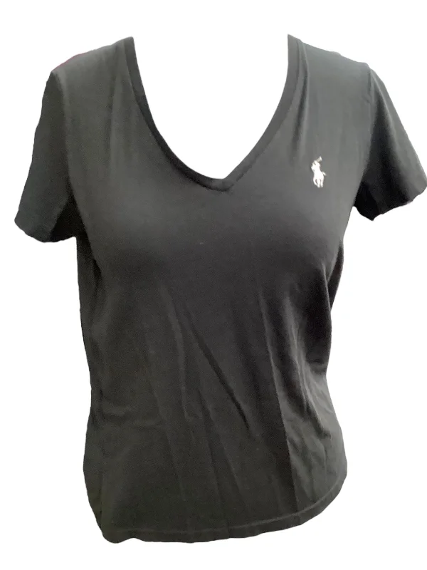 women's T-shirts for layeringBlack Top Short Sleeve Ralph Lauren, Size M