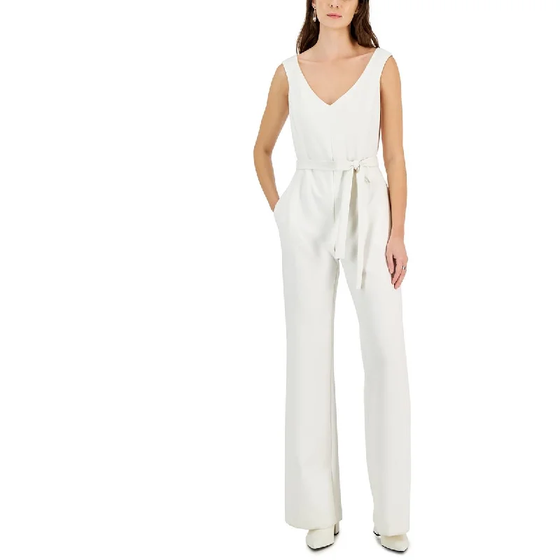 women's jumpsuits for gym sessionsDonna Karan Womens Crepe Belted Jumpsuit