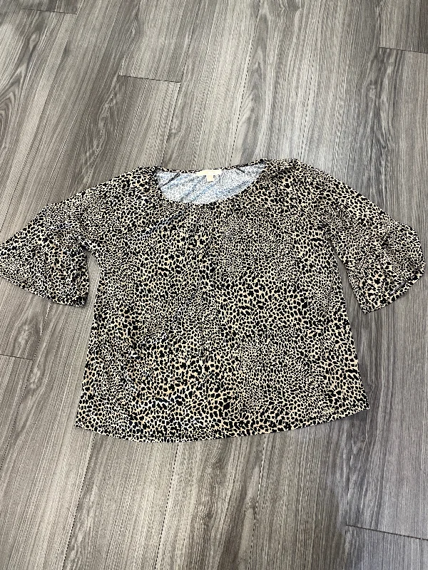 women's long sleeve tops with ribbed hemsTop Long Sleeve By Michael Kors In Animal Print, Size: 1x