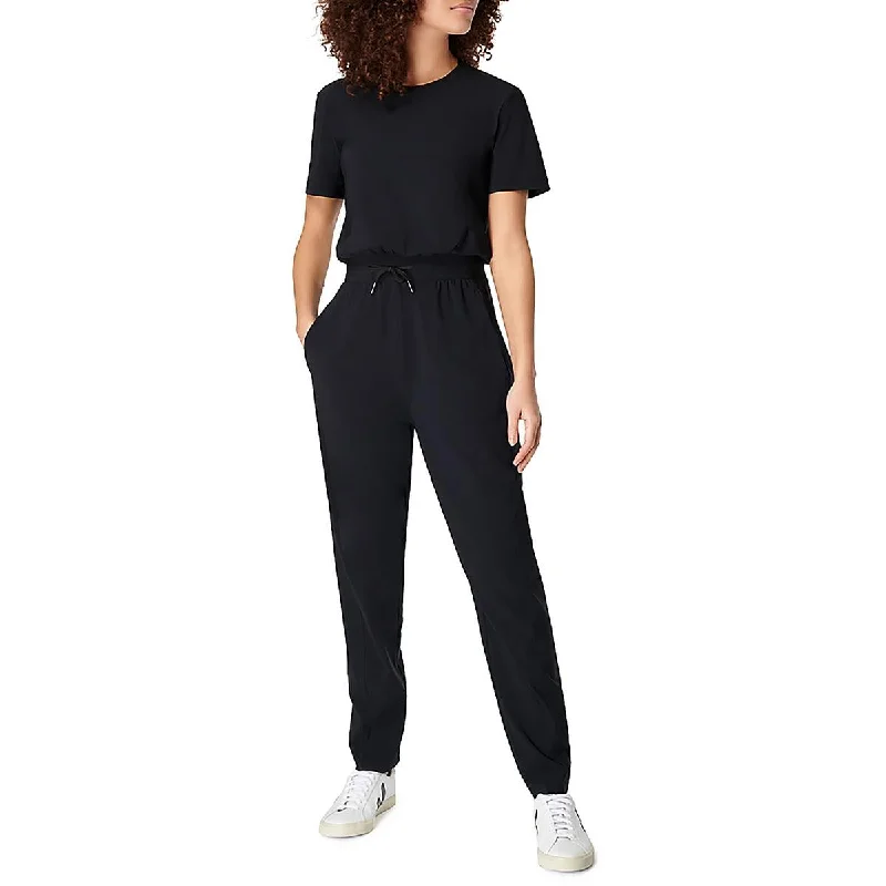 women's jumpsuits for all-day comfortSweaty Betty Womens Drawstring Short Sleeve Jogger Jumpsuit