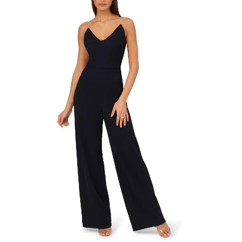 women's jumpsuits with short sleevesAdrianna Papell Womens Knit Crepe Jumpsuit