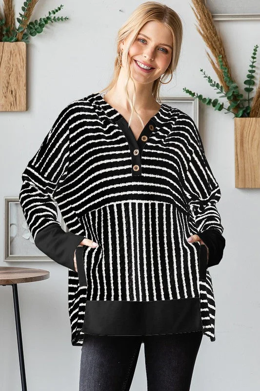 women's tops for those who appreciate subtle and muted tonesFeeling Good Striped Hoodie - 4 Colors!