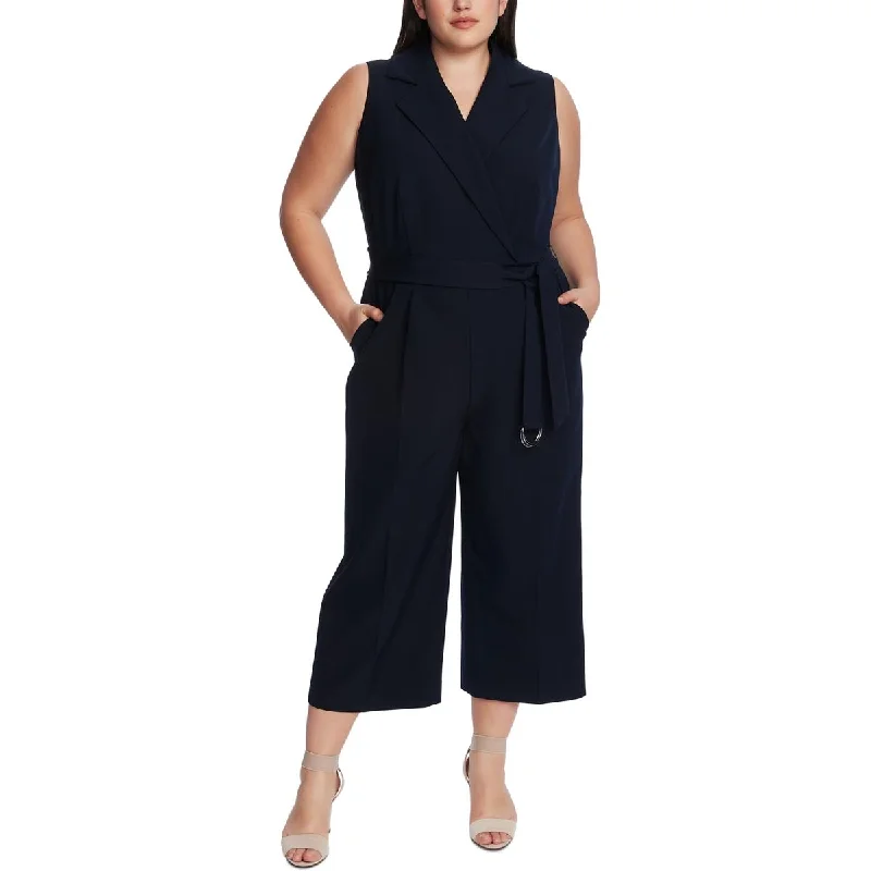 women's jumpsuits for stylish and functional fashionVince Camuto Womens Belted Notch Collar Jumpsuit