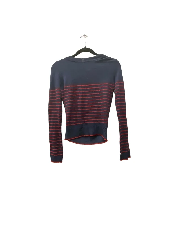 women's long sleeve tops with unique designsTop Long Sleeve By Zara In Blue & Red, Size: S