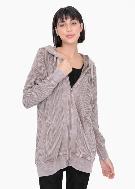 women's tops for those who love to experiment with fashionMono B Mineral Washed Waffle Relaxed Hoodies - 2 Colors!