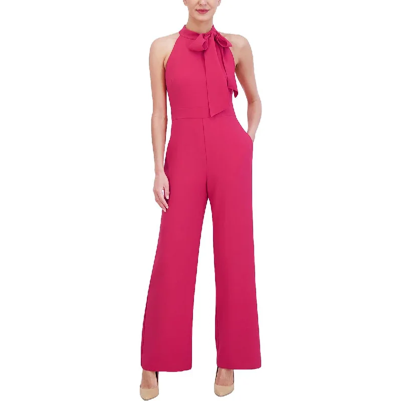 women's jumpsuits for all-day comfortVince Camuto Womens Halter Wide Leg Jumpsuit