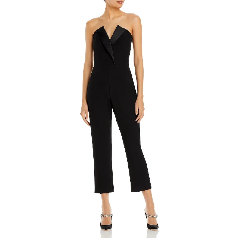 women's jumpsuits for breathable wearAidan by Aidan Mattox Womens Strapless V-Neck Jumpsuit