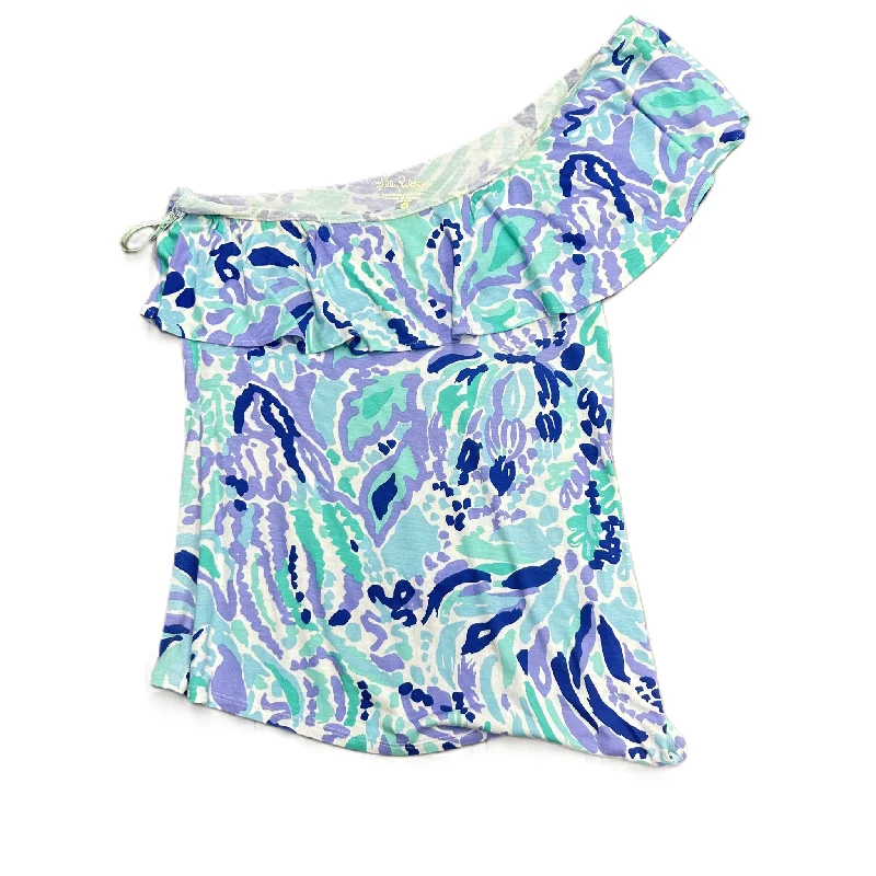 vibrant women's T-shirtsBlue & Purple Top Short Sleeve Designer By Lilly Pulitzer, Size: Xs