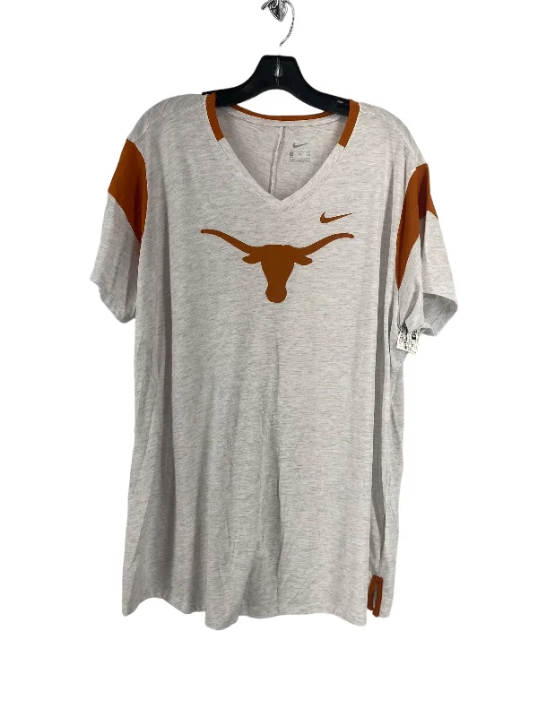 women's T-shirts with eco-friendly fabricOrange & White Top Short Sleeve Nike Apparel, Size Xxl