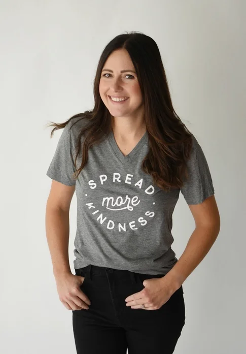 women's tops with beading accentsSpread More Kindness Gray Tee