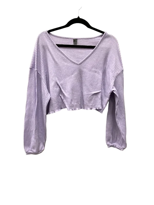 women's long sleeve tops for outdoor activitiesTop Long Sleeve By Shein In Purple, Size: L