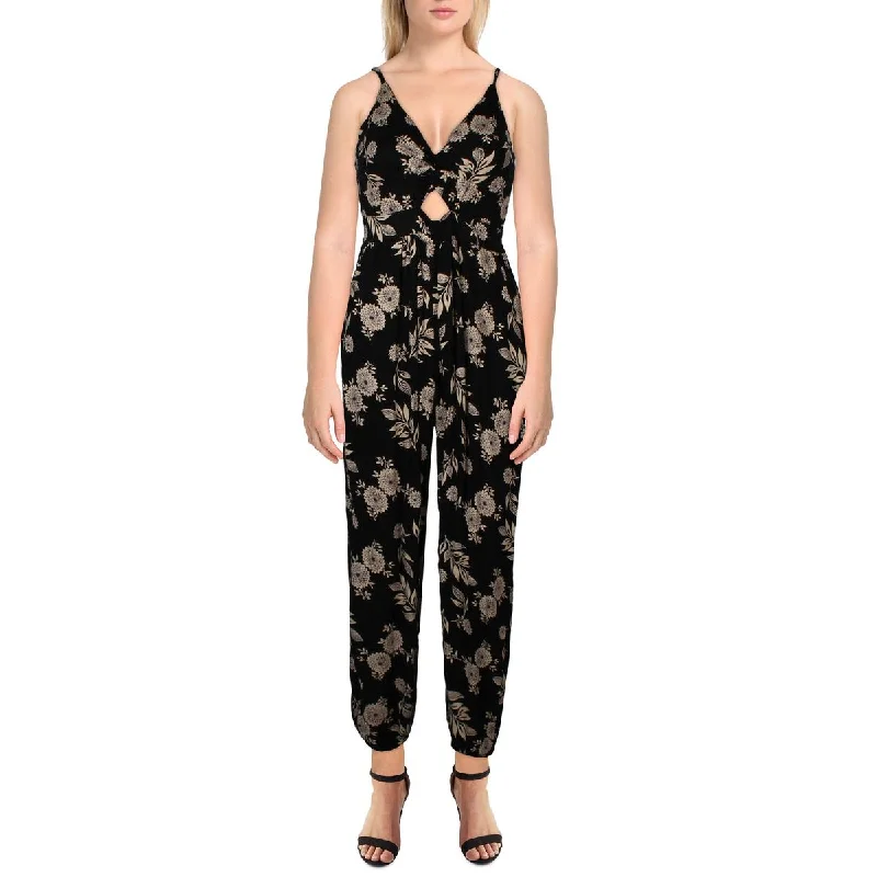 women's jumpsuits with V-necksAngie Womens Printed Sleeveless Jumpsuit