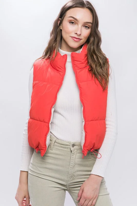 women's tops for those who want to elevate their everyday wear with chic and elegant piecesReversible Cropped Puffer Vests - 4 Colors!