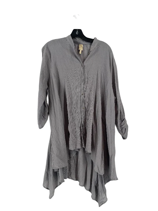 women's long sleeve tops for layeringTop Long Sleeve By Xcvi In Grey, Size: M