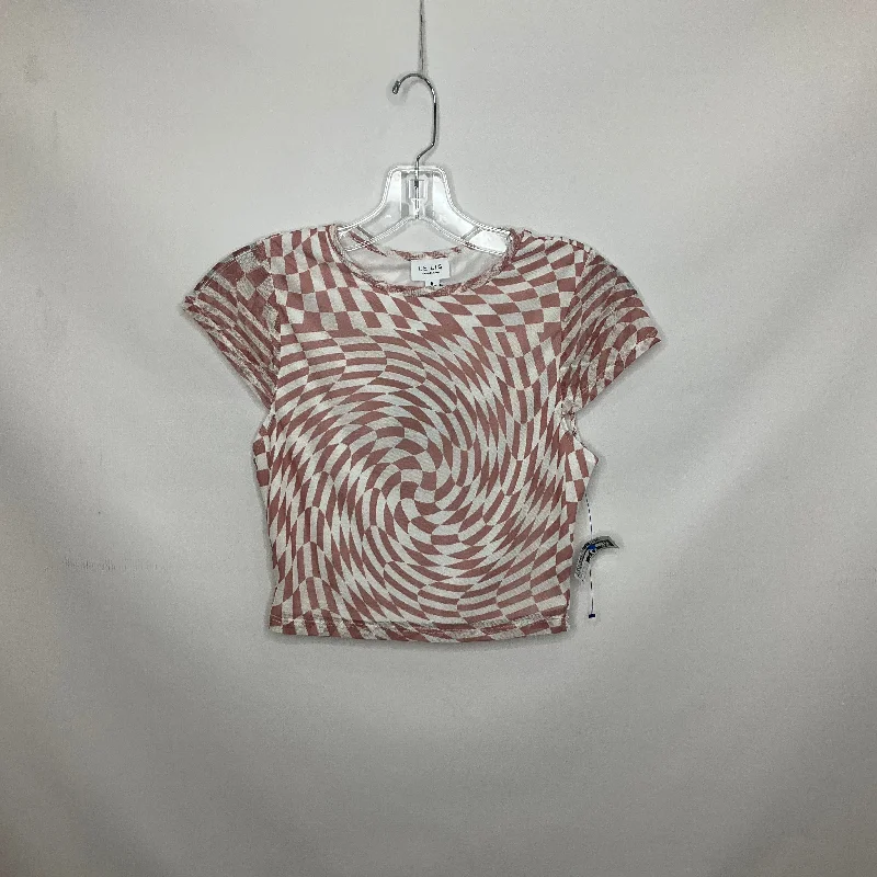 women's T-shirts with geometric patternsPink Top Short Sleeve Le Lis, Size S