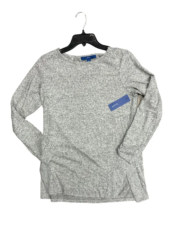 high-quality women's long sleeve topsTop Long Sleeve By Apt 9 In Grey, Size: S